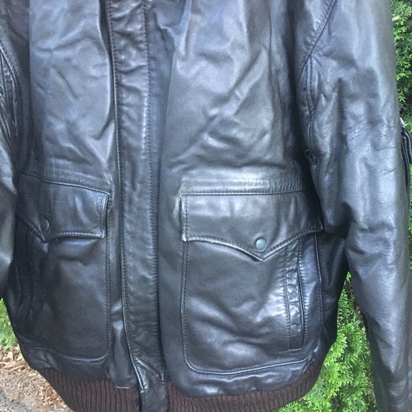 Vintage American Express Genuine Leather Flight Jacket Made in Brazil Size 46 - Picture 2 of 10